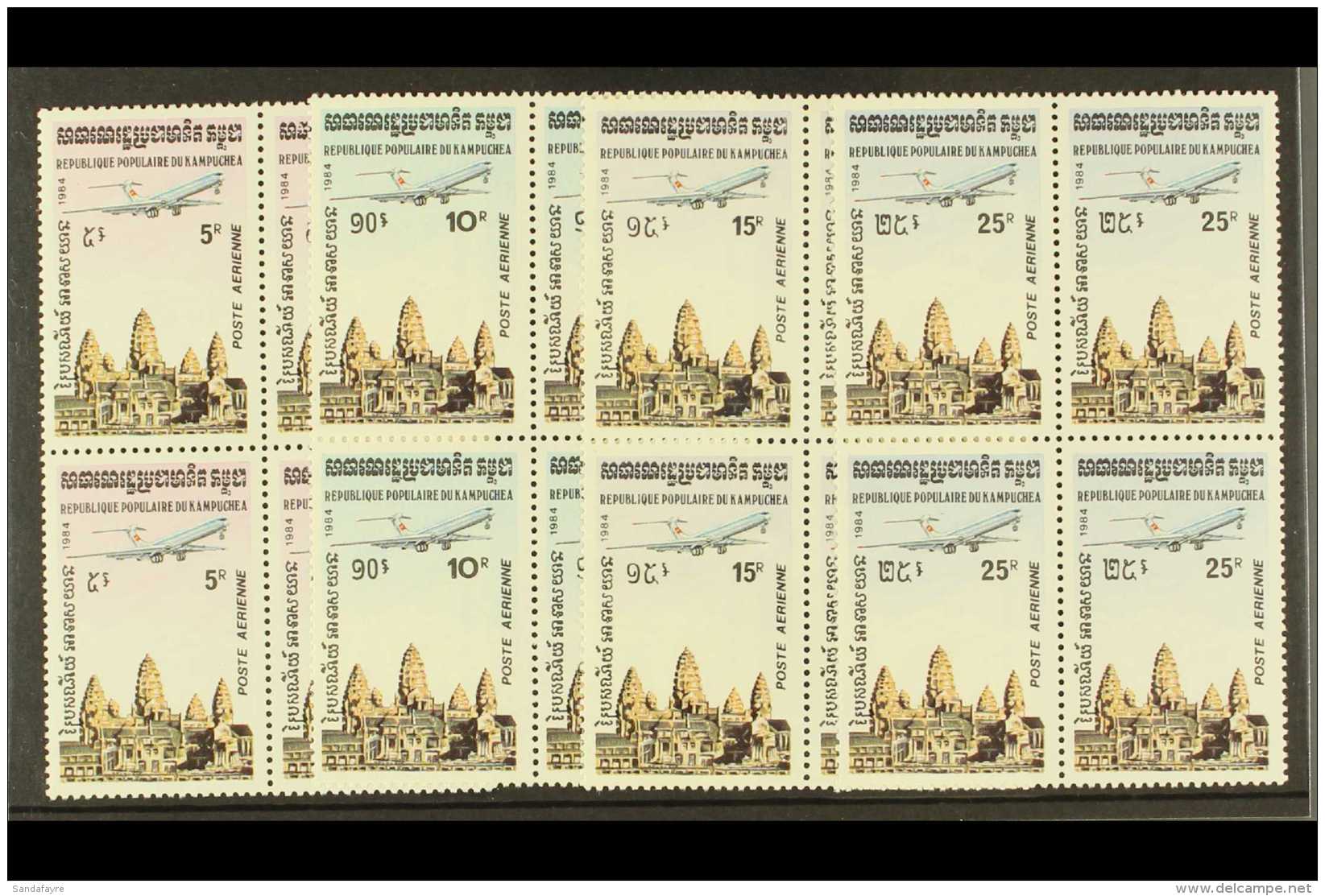 1984 AIR "Aeroplane Over Angkor Wat Temple" Complete Set (SG 504/07, Yvert 32/35) In Superb Never Hinged Mint... - Cambodja