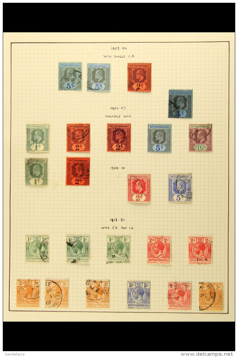 1891-1970 INTERESTING USED COLLECTION On Album Pages. An Attractive Range With An All Reign Postmark Selection,... - Brits-Honduras (...-1970)