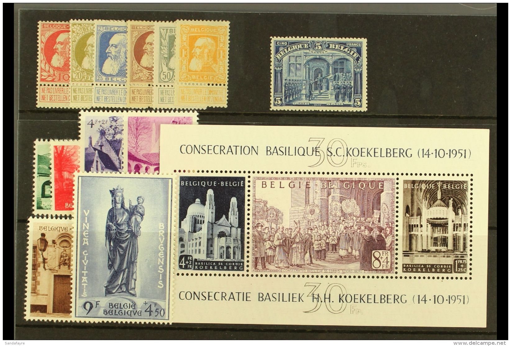 1905 - 1951 FRESH MINT SELECTION Better Values With 1905 Set To 1fr Orange, 1915 5Franken Blue, 1951 Koekelberg... - Andere & Zonder Classificatie