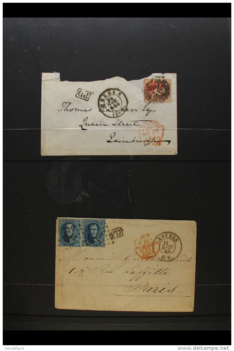 1855-1860s KING LEOPOLD I - RAILWAY COVERS. An Interesting Collection Of Covers Showing Various Railway &amp; TPO... - Andere & Zonder Classificatie