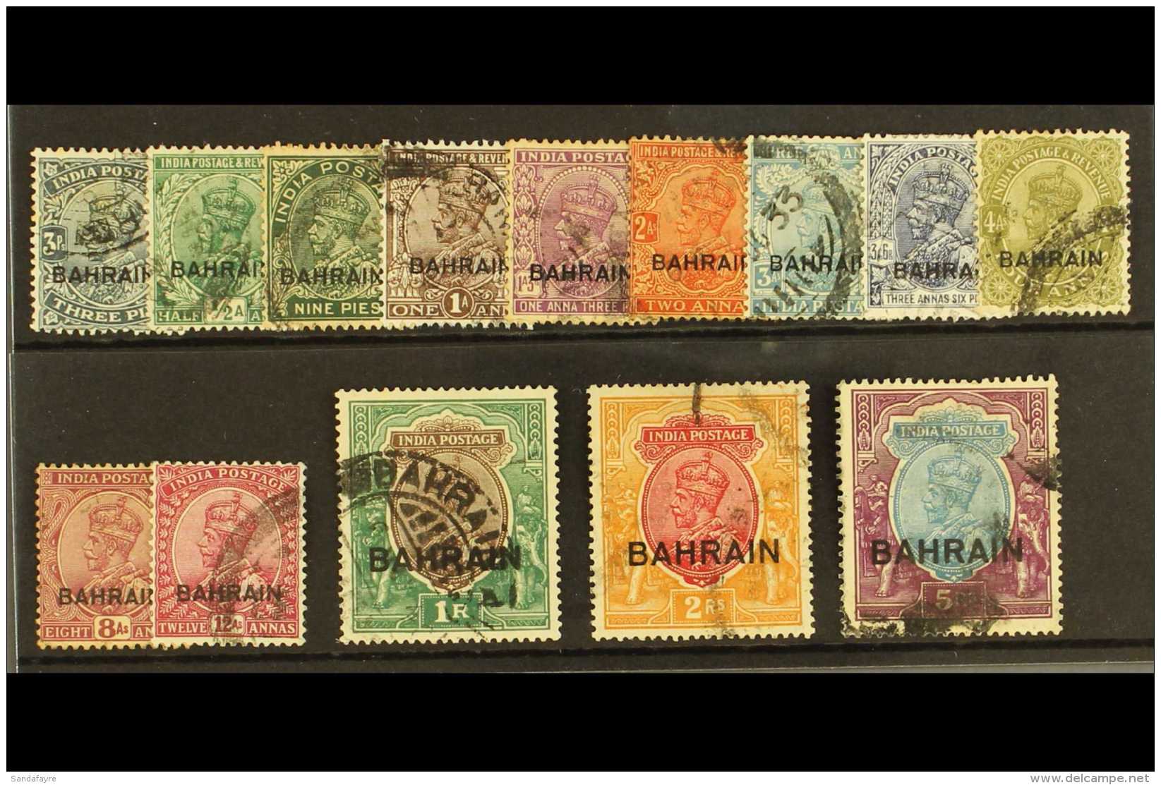1933 Overprinted Definitives Complete Set, SG 1/14, Average Used, Cat &pound;375 (14 Stamps) For More Images,... - Bahrein (...-1965)