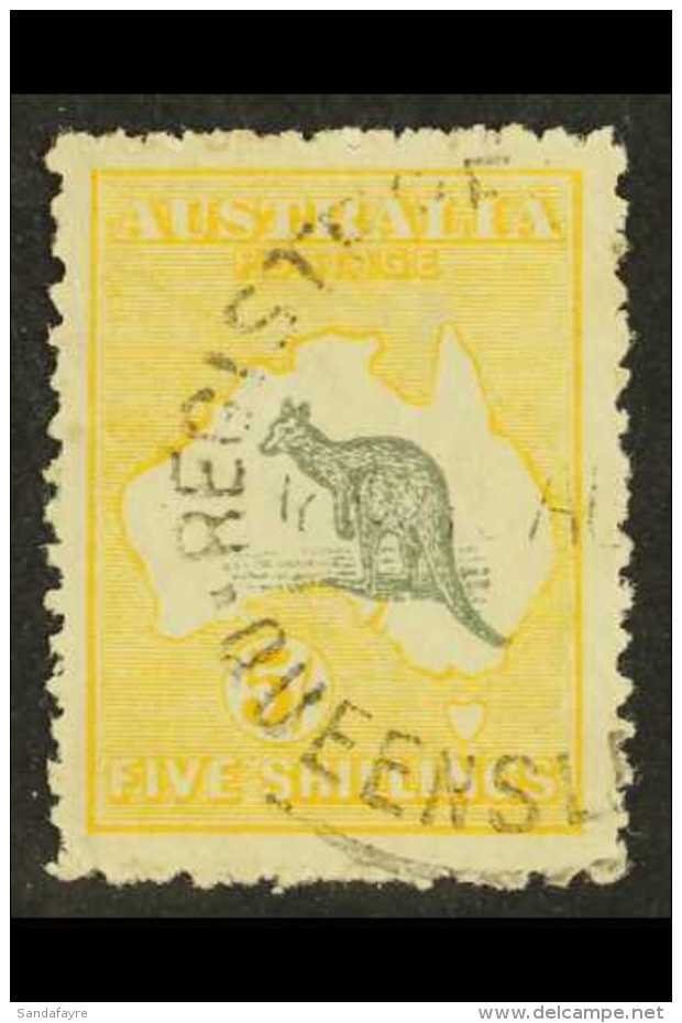 1915-27 5s Grey &amp; Yellow, Die II Roo, SG 42, Very Fine Used With C.d.s. For More Images, Please Visit... - Altri & Non Classificati