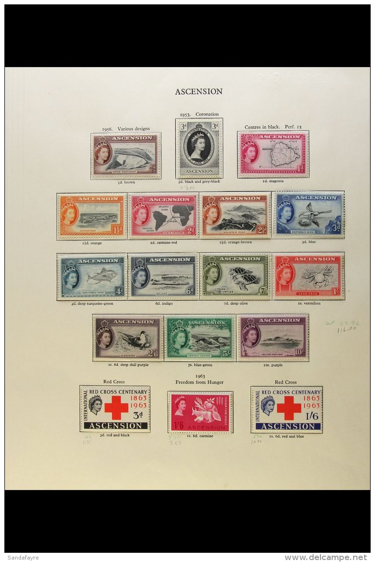 1953/63 FINE NEVER HINGED MINT COLLECTION To Freedom From Hunger, Includes 1956 Definitives Set (17 Stamps). For... - Ascension