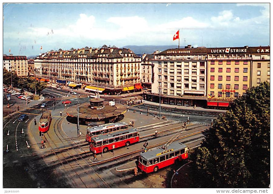 GENEVE  PLACE DE CORNAVIN  CACHET LYON SALON DE L'AUTO PARIS 1969 (TIMBRE SUISSE) - Genève