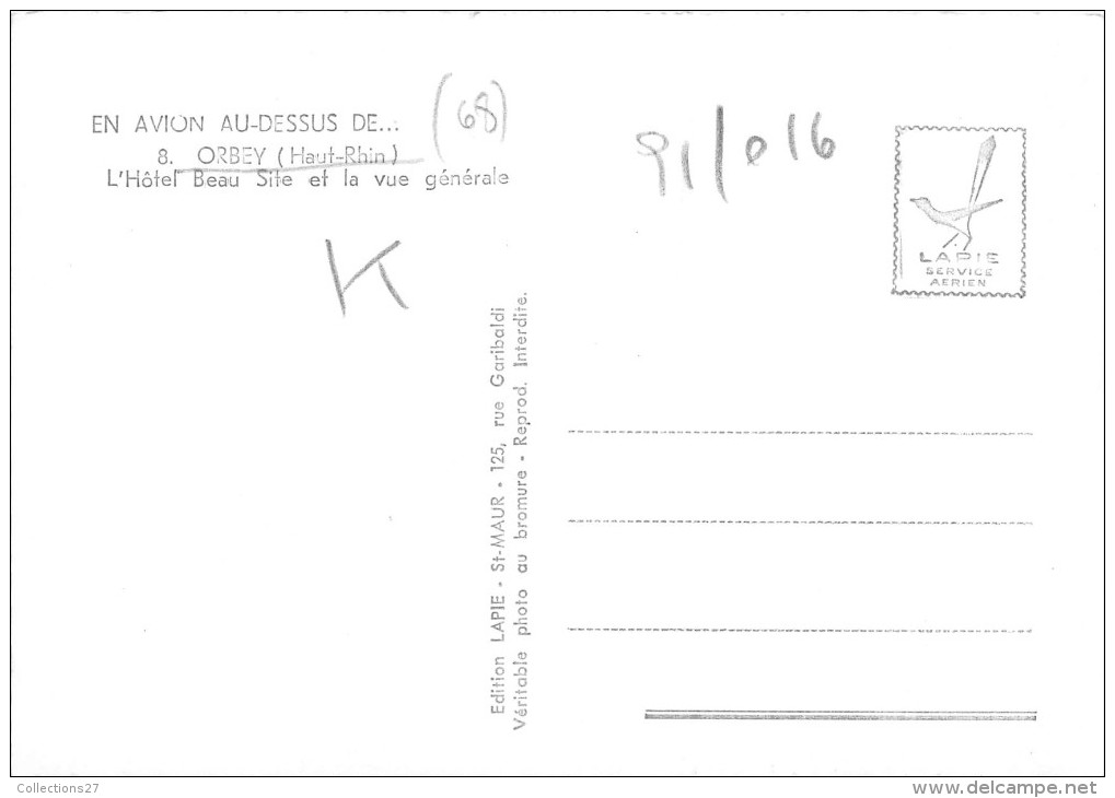 68-ORBEY- VUE DU CIEL - Orbey