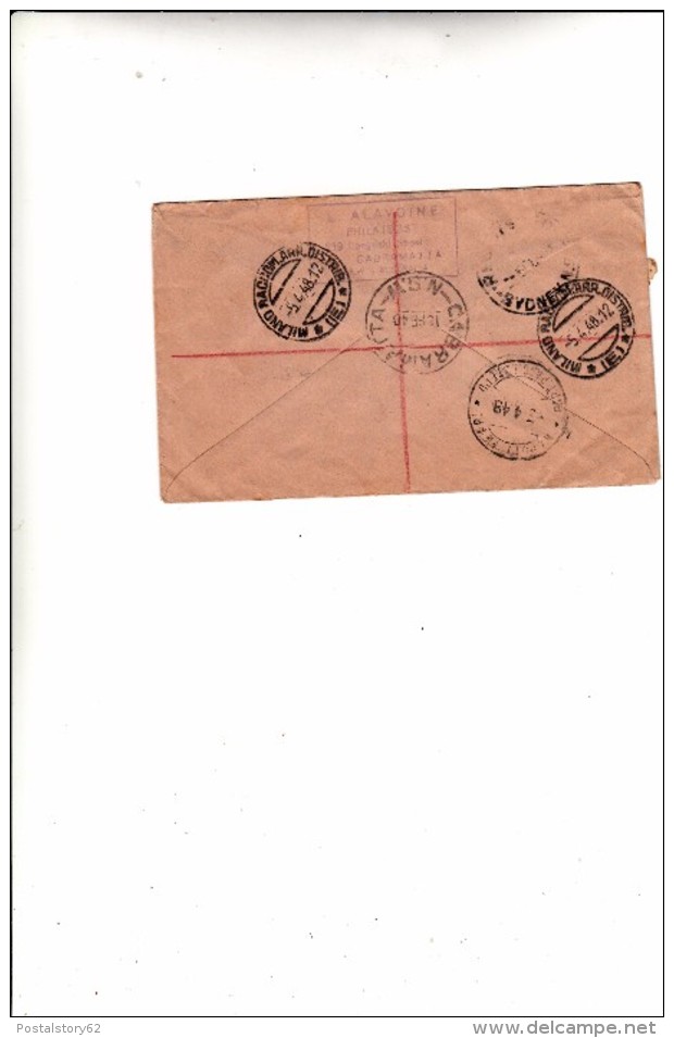 Cabramatta New South Wales To Milano Italy. Cover Raccomandata 1948 - Storia Postale