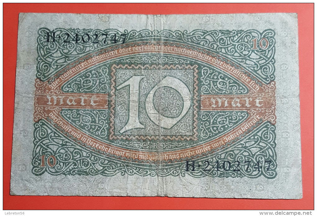 Billet/Allemagne 10 Mark Reichsbanknote / 6 Févriér 1920 Voir Photos - 10 Mark