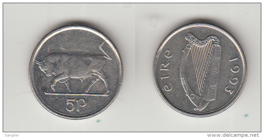 IRELANDE - 5 PENCE 1993 - Ierland