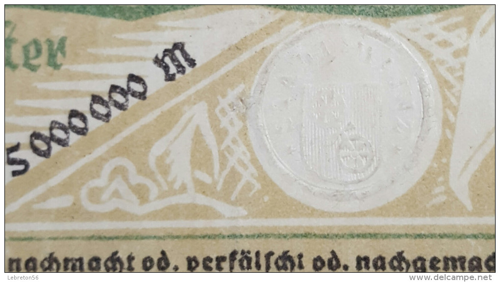 Billet/Allemagne 5 000 000 Mark Reichsbanknote / Mainz-den 1.8.1923 Billet Avec Sceau Voir Photos - 5 Millionen Mark