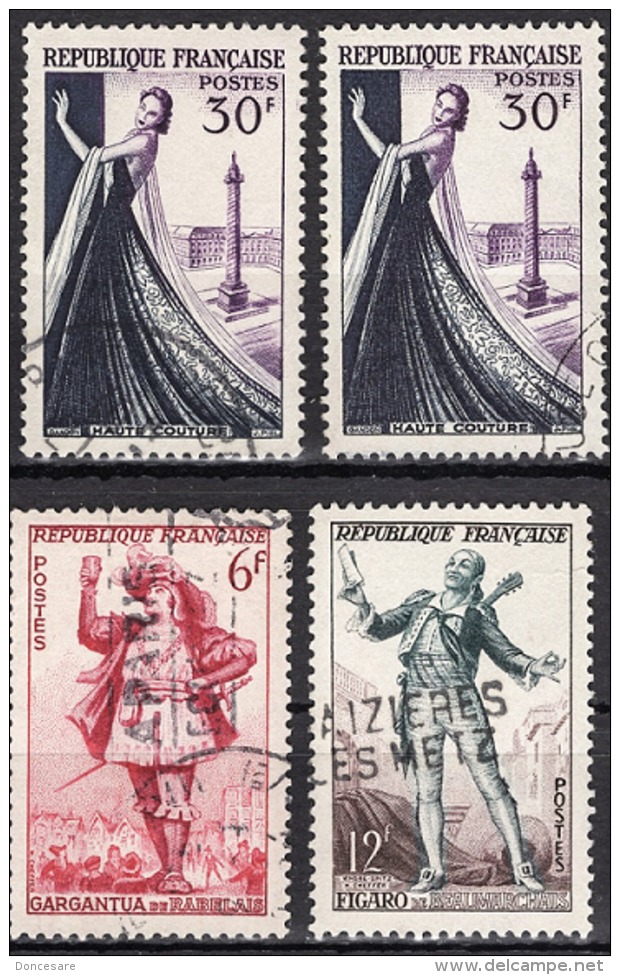 FRANCE 1953 - LOT N ° Y. T. 941 X 2  / 943 / 957  - 4 TP OBLITERES - FF628 - Gebraucht