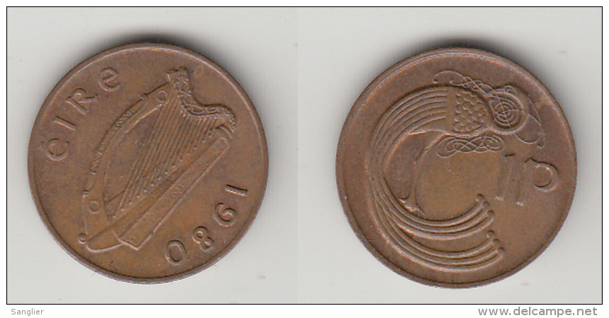 IRELANDE - 1 PENCE 1980 - Ireland