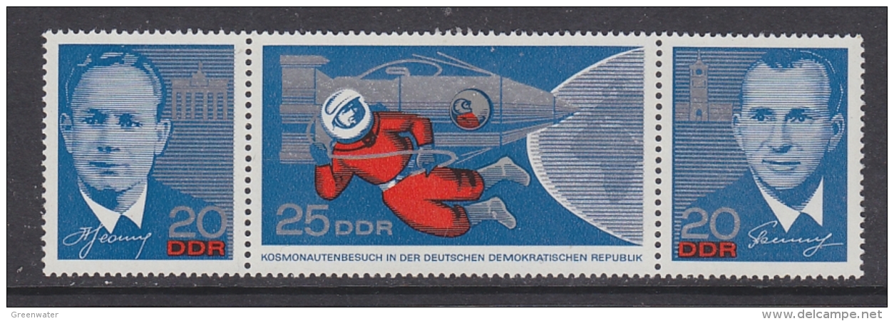 DDR 1966 Kosmonautenbesuch Strip 3v ** Mnh (31445) - Europe