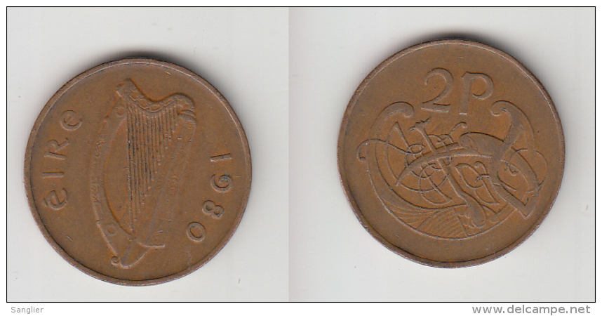 IRELANDE - 2 PENNY 1980 - Irlande