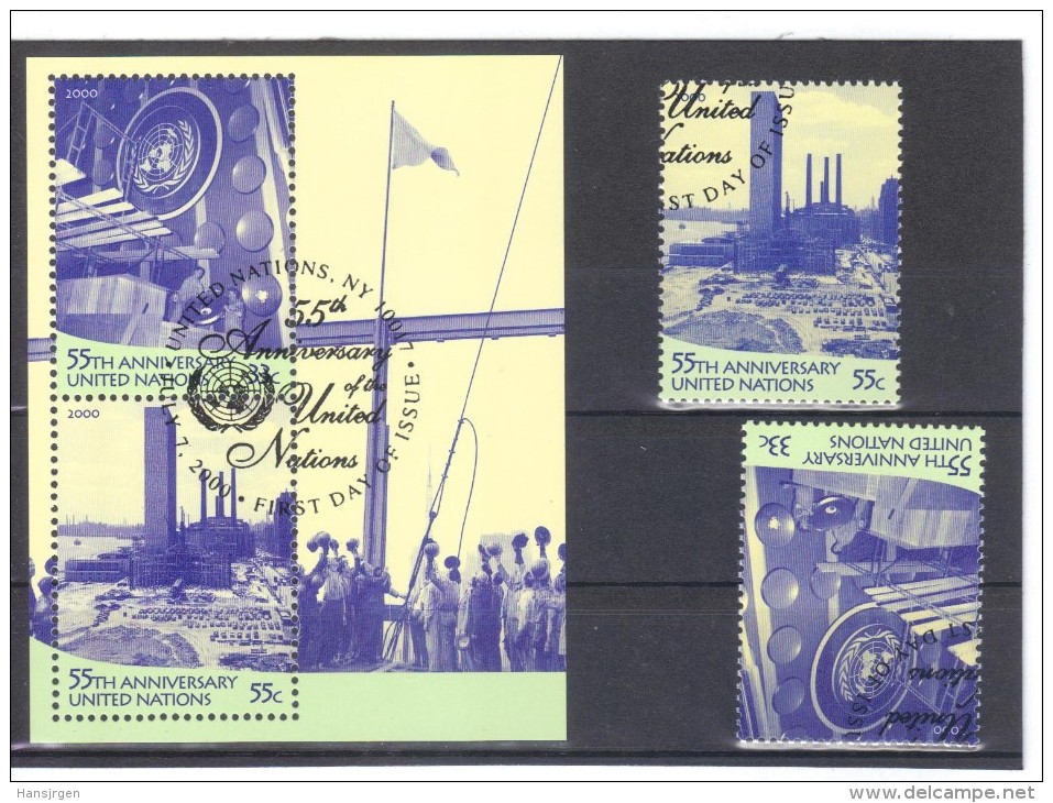 OCT209 UNO NEW YORK  2000  MICHL 837/38 Und BLOCK 18  Used / Gestempelt SIEHE ABBILDUNG - Altri & Non Classificati