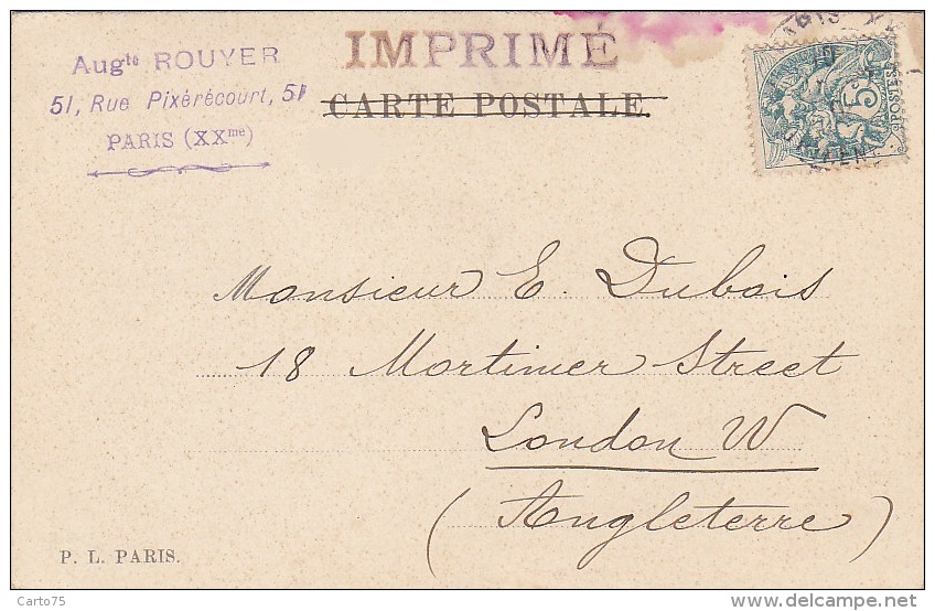 Célébrités - Ecrivain - Catulle Mendès - Café Cigare - 1904 Correspondant 51 Rue Pixérécourt Paris 20ème - Writers