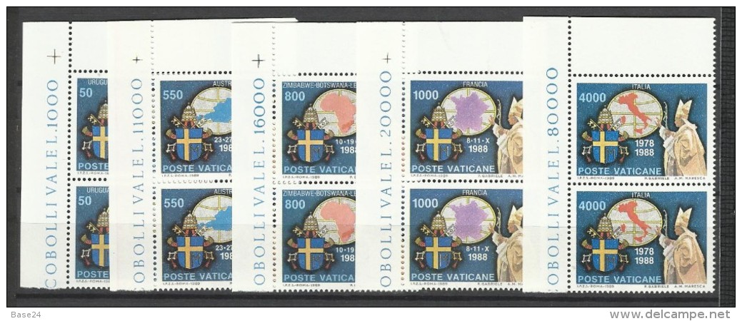1989 Vaticano Vatican VIAGGI DEL PAPA - JOURNEYS OF THE POPE 2 Serie Di 5v. MNH** - Used Stamps