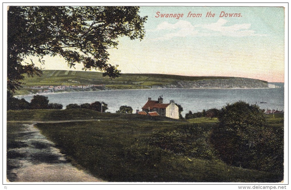 Swanage From The Downs - Unused C1907 - Swanage