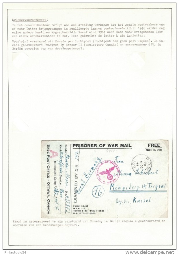 1940/1943; comprehensive collection of Belgian P.O.W. post - Vaste collection de poste de POW belge