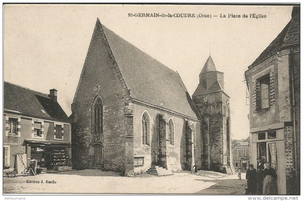 ST GERMAIN DE LA COUDRE  -  LA PLACE DE L´EGLISE  - COIFFEURS - Autres & Non Classés