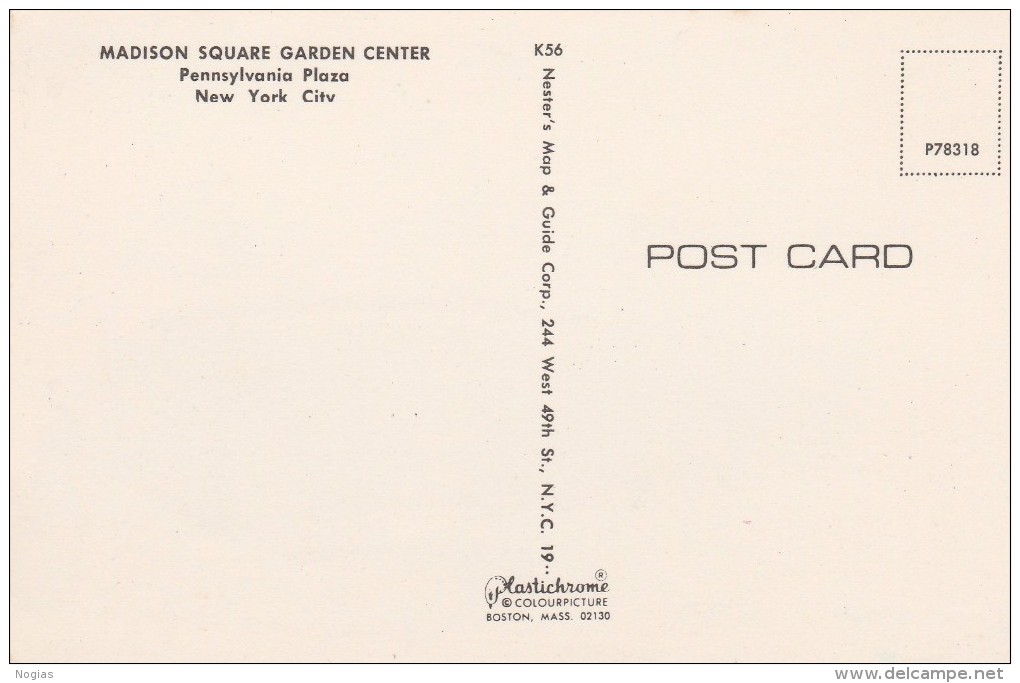NEW YORK CITY - MADISON SQUARE GARDEN CENTER - PENNESYLVANIA PLAZA - TRES BELLE CARTE PHOTO COULEUR, ANIMEE, 2 SCANNS - - Plaatsen & Squares