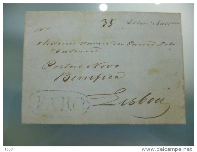 FARO - COM PORTE MANUSCRITO TARDIO DE 35 REIS (18 JULHO 851) - ...-1853 Préphilatélie