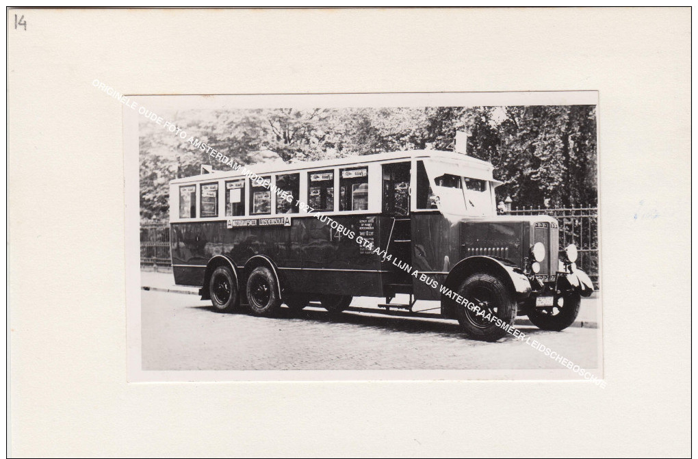 ORIGINELE OUDE FOTO AMSTERDAM MIDDENWEG 1927 AUTOBUS GTA A/14 LIJN A BUS WATERGRAAFSMEER LEIDSCHEBOSCHJE - Amsterdam