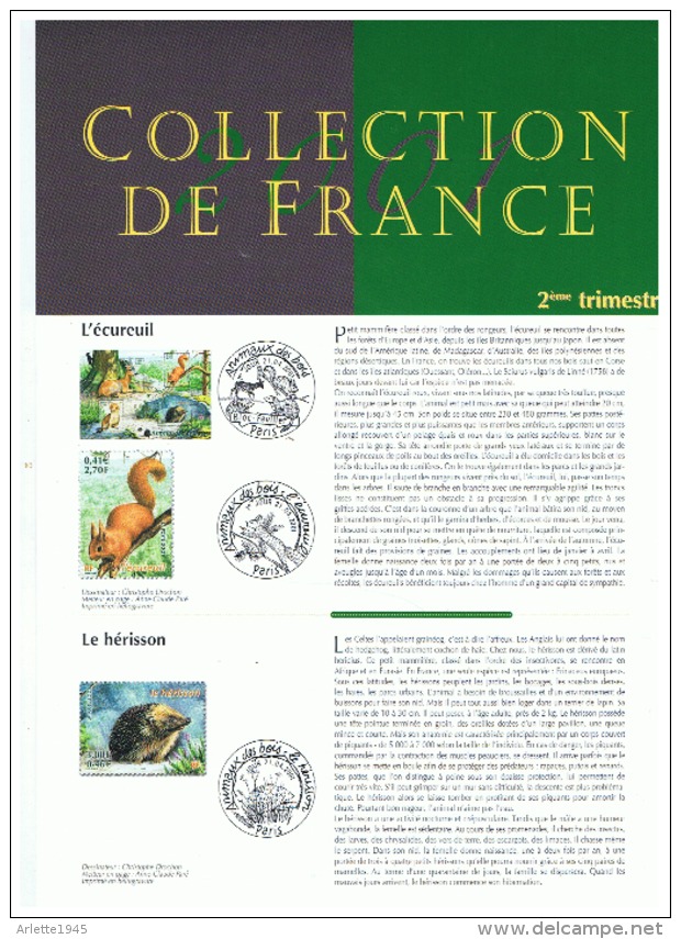 TIMBRES SERIE NATURE DE FRANCE (XVI)   ++  AVEC BLOC ++  ET  COMMENTAIRES  ++  ANNEE 2001 - Altri & Non Classificati