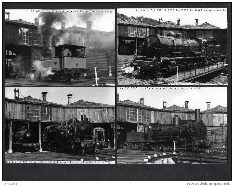 PHOTO 310 -  Série De 5 Photos 12,5 X 9 - Locomotives Dépot De LONGUEVILLE - Trains