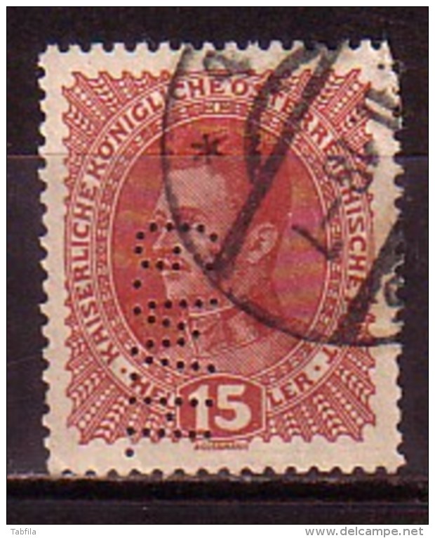 AUTRICHE - OSRERRAICH - 1917 - Perfores - Perfines - 1v Obl. Mi 221 - Perfins