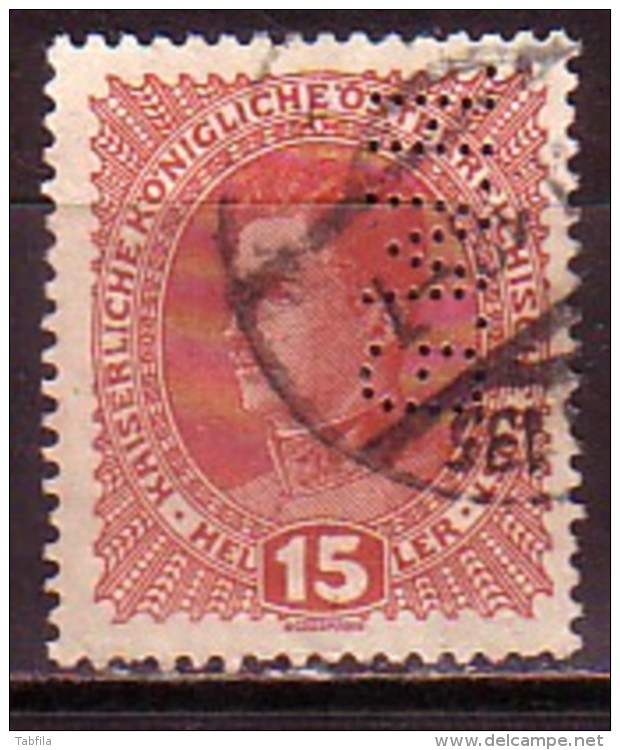 AUTRICHE - OSRERRAICH - 1917 - Perfores - Perfines - 1v Obl. Mi 221 - Perfins