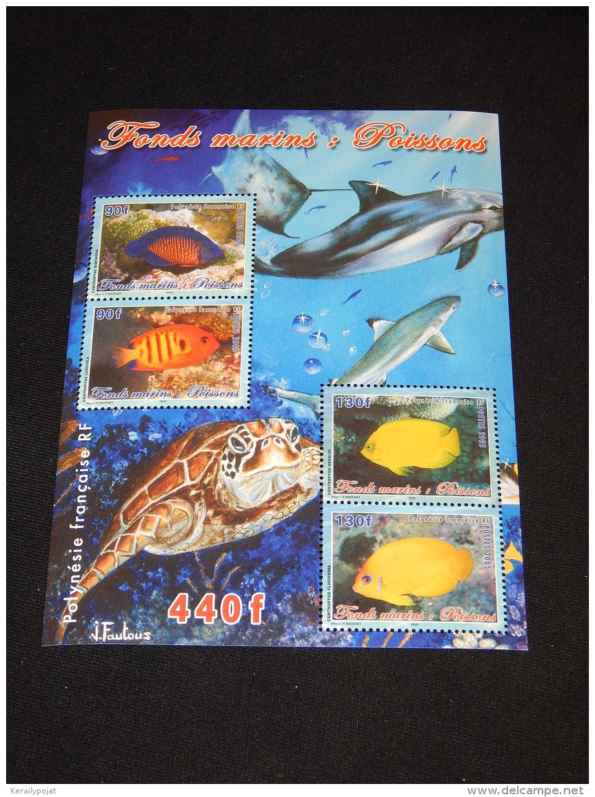 French Polynesia - 2005 Fishes Block MNH__(THB-1262) - Blocchi & Foglietti