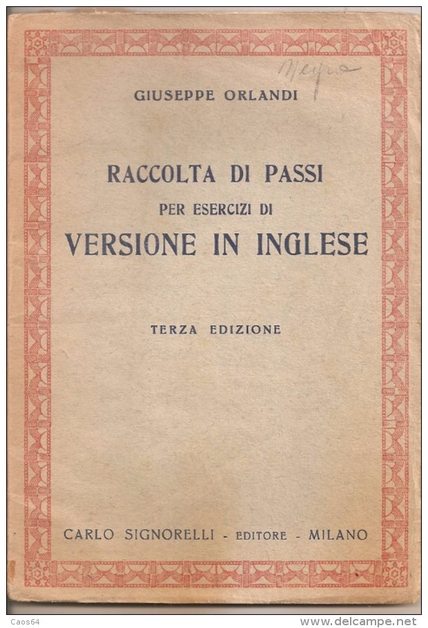 RACCOLTA DI PASSI PER ESERCIZI DI VERSIONE IN INGLESE - Taalcursussen