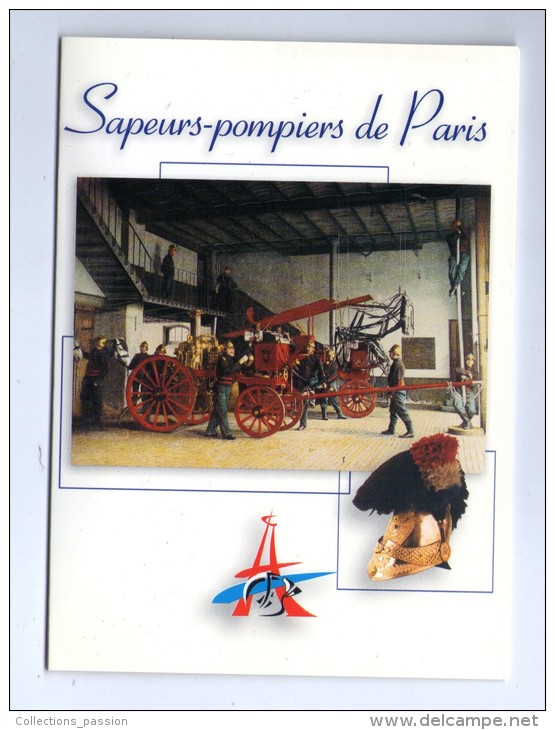 Carte  4 Volets , Métier , SAPEURS-POMPIERS DE PARIS , Vierge , Imp : BSPP - Sapeurs-Pompiers