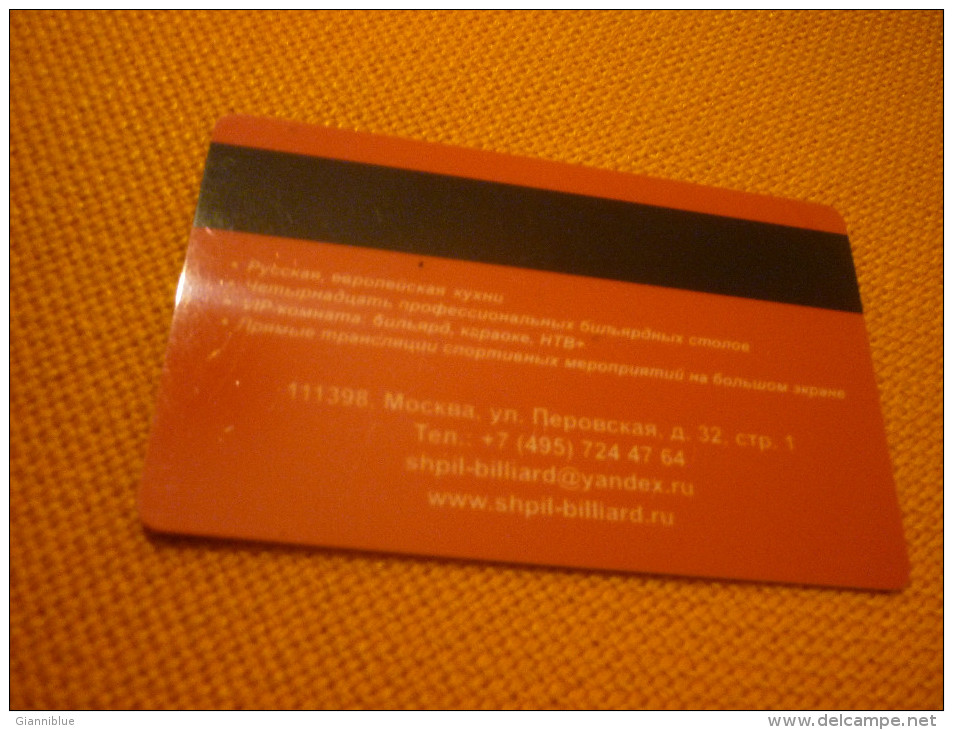Billiard Pool Member Card From Russia (red) - Jeux