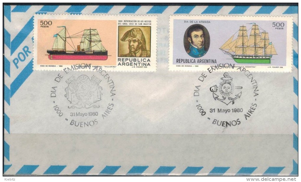 ARGENTINIEN 1980 - Luftpost Brief Mit  ET SStmp. 1438 + 1439 - Briefe U. Dokumente