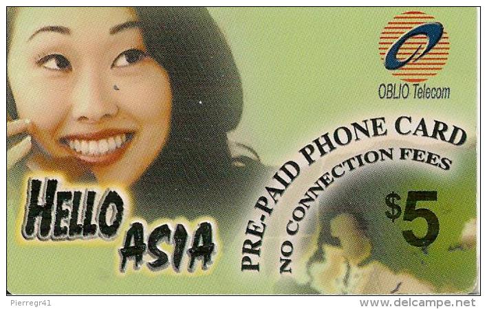 -CARTE-PREPAYEE-USA-5$-OBLIO TELECOM-HELLO ASIA-31/12/2002-TBE - Sonstige & Ohne Zuordnung