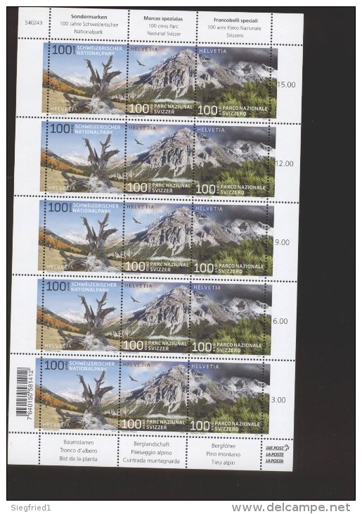 Schweiz **   2331-2333 Nationalpark Kleinbogen Ungefaltet - Unused Stamps