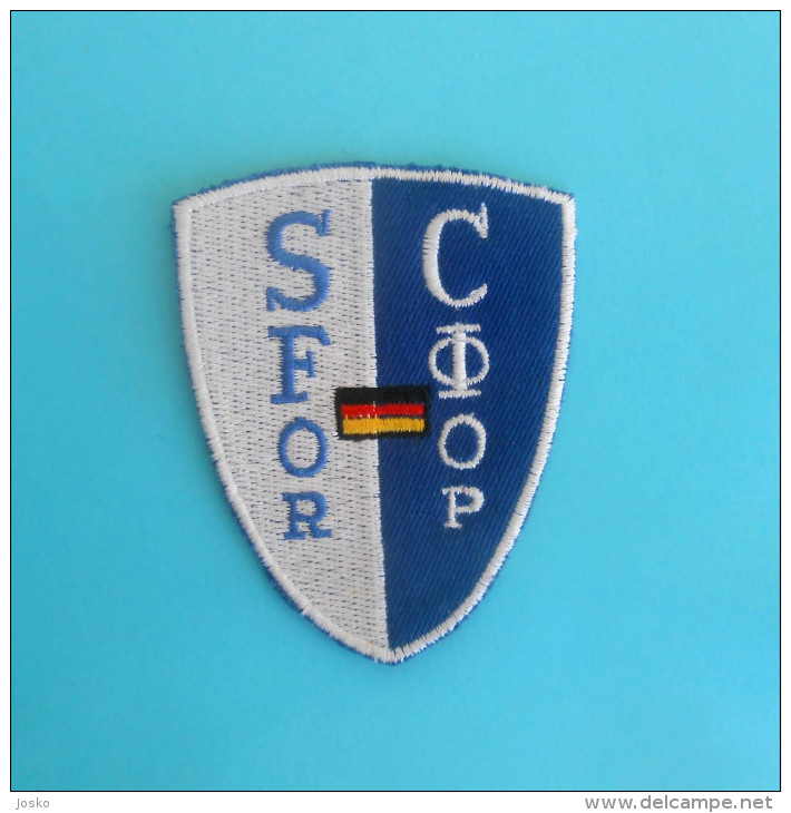 SFOR - United Nations Peacekeeping Mission In Bosnia Patch GERMANY ARMY Deutschland Armee Flicken Bundeswehr Ecusson - Ecussons Tissu