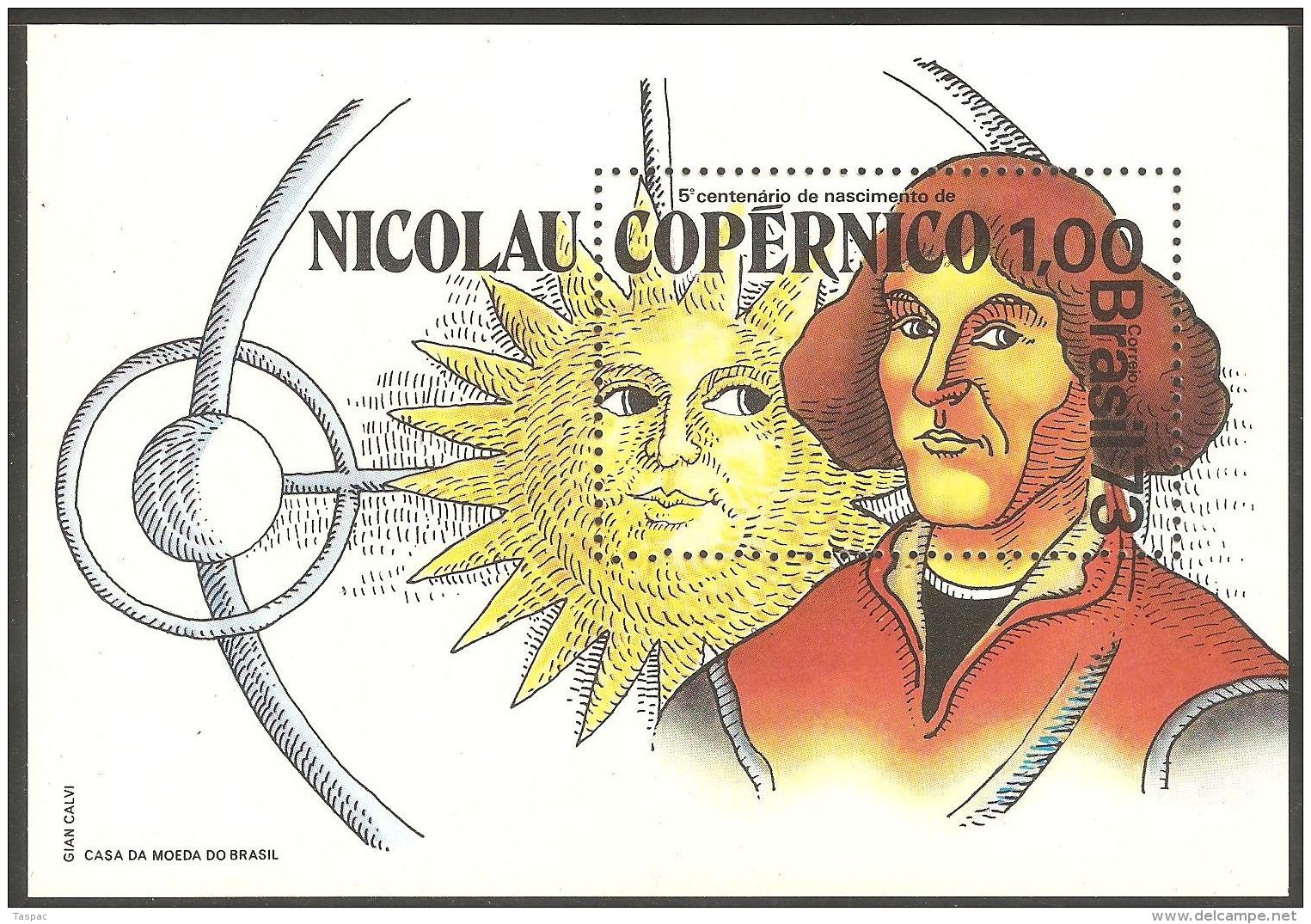 Brazil 1973 Mi# Block 32 ** MNH - Nicolaus Copernicus / Space - Unused Stamps