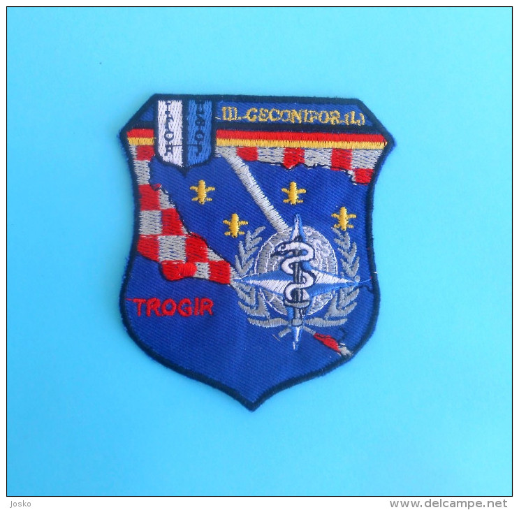 SFOR - United Nations Peacekeeping Mission In Bosnia Patch GERMANY ARMY Deutschland Armee Flicken - BASE TROGIR - Patches