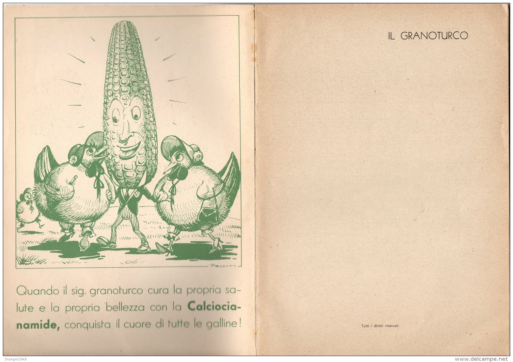 06101 " T. V. ZAPPAROLI - IL GRANOTURCO - RAMO EDIT. DEGLI AGRICOLT. - ROMA - 1939 XVII" ORIGINALE - Altri & Non Classificati
