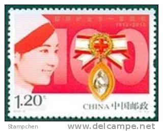 China 2012-9 100th Anni International Nurses Day Stamp Medicine Nurse Nightingale Health Famous - Krankheiten