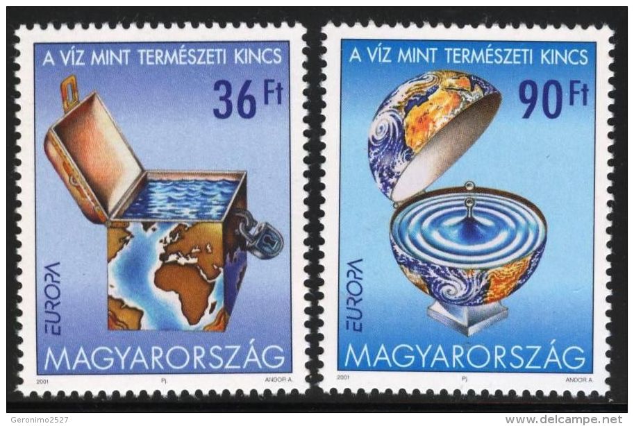 Europa CEPT 2001 HUNGARY Water THE NATIONAL TREASURE - Fine Set MNH - Neufs