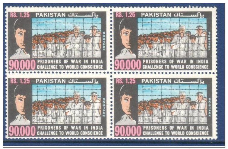 Pakistan  1973  Prisoners Of War.   MNH Block Of 4 - Pakistan