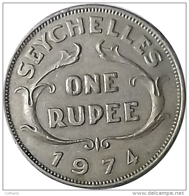 SEYCHELLES  1 RUPEE  1974  Nickel - Seychelles