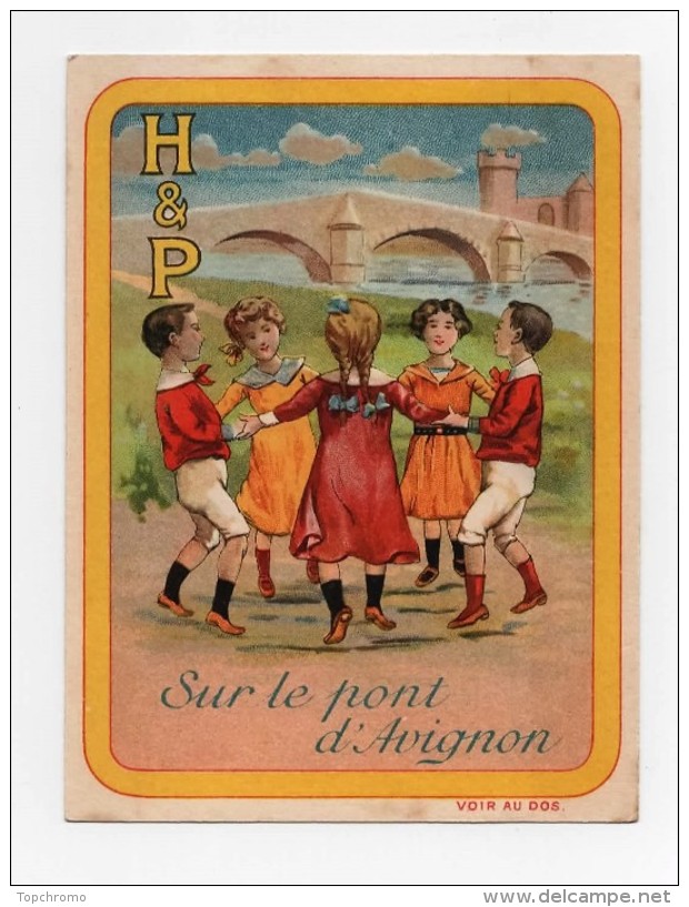 CHROMO Biscuits Huntley & Palmers H & P Rondes Enfantines Chanson Sur Le Pont D'Avignon - Autres & Non Classés