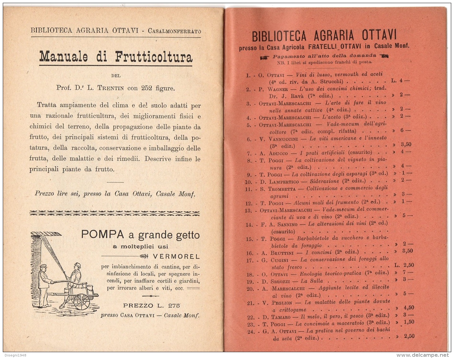 06108 "G. VAGLIASINDI - LAVANDA E TIMO -  CASA EDITRICE GFRATELLI OTTAVI - CASALE MONFERRATO - 1912" ORIGINALE