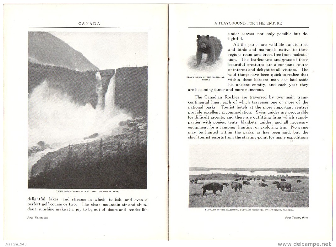 06109  "C. STEWART / W. W. CORY / J. B. HARKIN - CANADA - A PLAYGROUND FOR THE EMPIRE - DEP.T OF THE INTERIOR" ORIGINAL