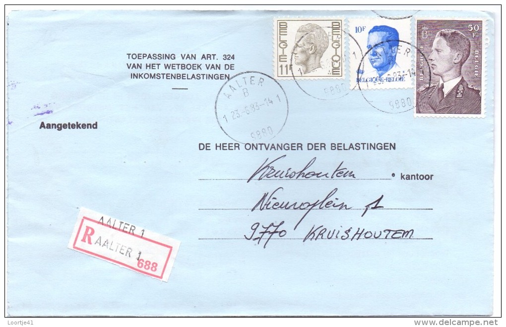 Omslag Brief Enveloppe - Aangetekend - Aalter 688 Naar Kruishoutem - 1983 - Letter Covers