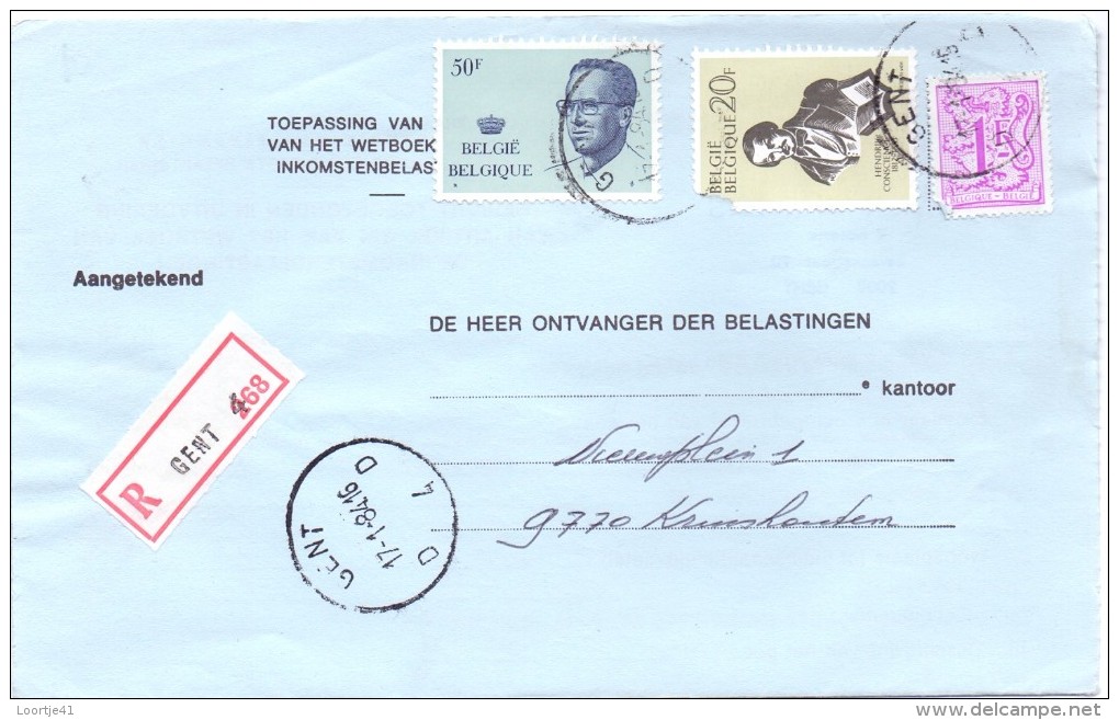 Omslag Brief Enveloppe - Aangetekend - Gent  4 - 268 Naar Kruishoutem - 1984 - Enveloppes-lettres